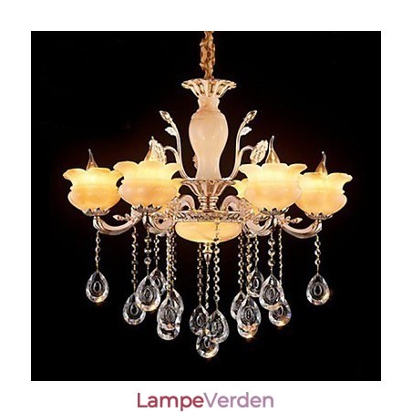 Jade Crystal Pendel lampe Candle Style lysekrone Jade Crystal Pendel lampe Candle Style lysekrone
