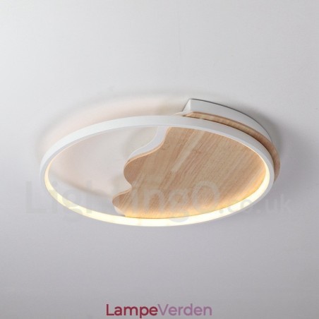 Dæmpbar hvid sky rund træloftslampe Ultratynd loftslampe kan også bruges som væglampe
