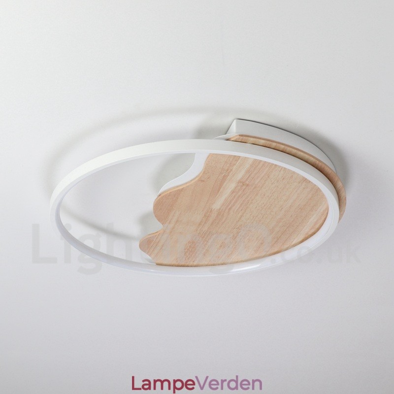 Dæmpbar hvid sky rund træloftslampe Ultratynd loftslampe kan også bruges som væglampe