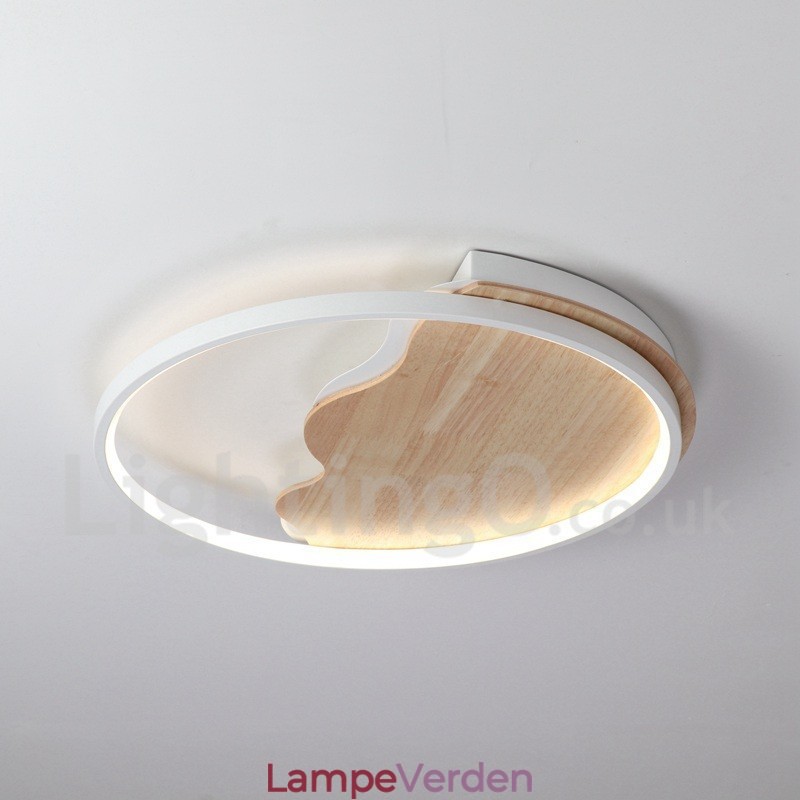 Dæmpbar hvid sky rund træloftslampe Ultratynd loftslampe kan også bruges som væglampe