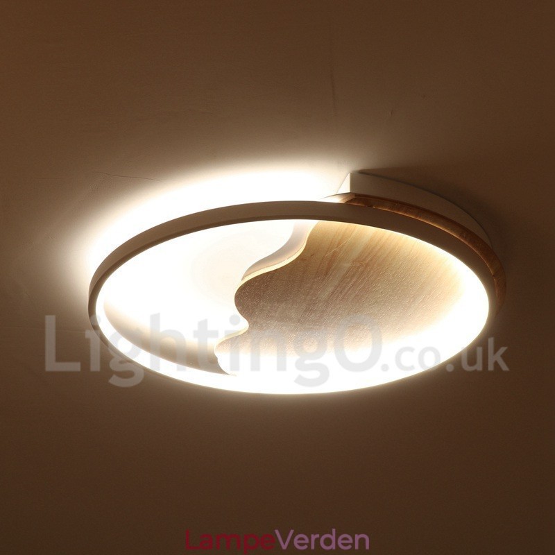 Dæmpbar hvid sky rund træloftslampe Ultratynd loftslampe kan også bruges som væglampe
