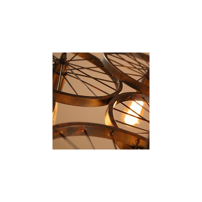 Belysning Industriel Loft Style Smedejernslysekrone Cafehjulskrone