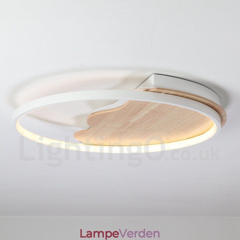 Dæmpbar hvid sky rund træloftslampe Ultratynd loftslampe kan også bruges som væglampe