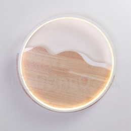 Dæmpbar hvid sky rund træloftslampe Ultratynd loftslampe kan også bruges som væglampe