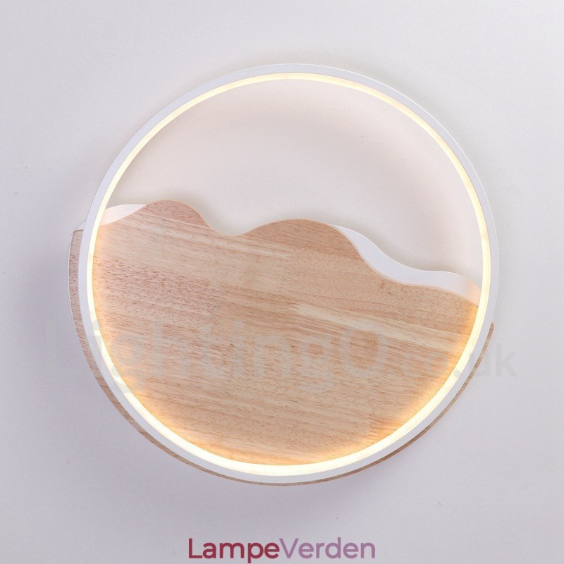 Dæmpbar hvid sky rund træloftslampe Ultratynd loftslampe kan også bruges som væglampe
