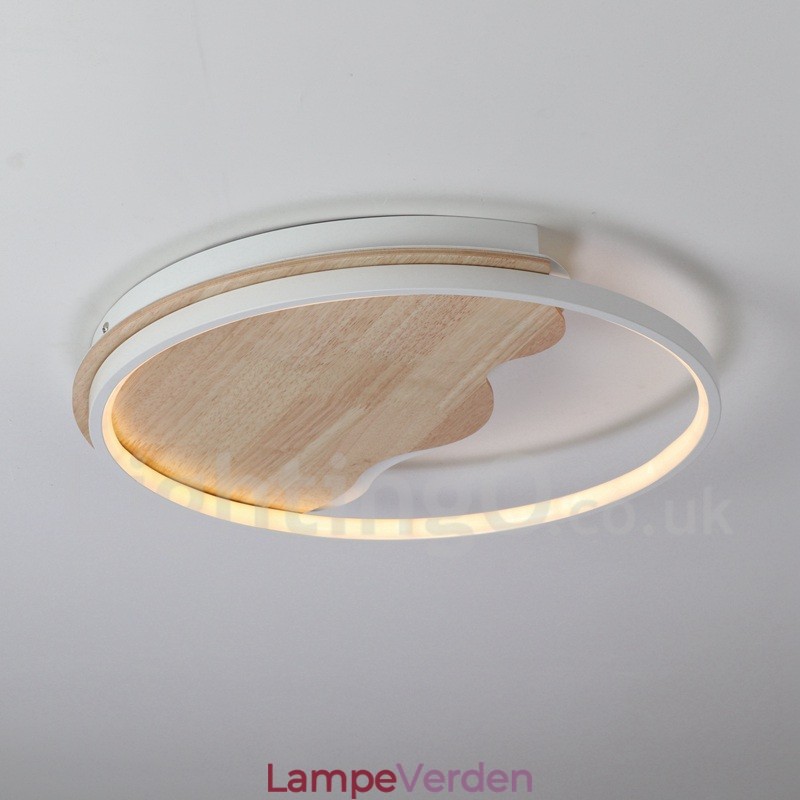 Dæmpbar hvid sky rund træloftslampe Ultratynd loftslampe kan også bruges som væglampe