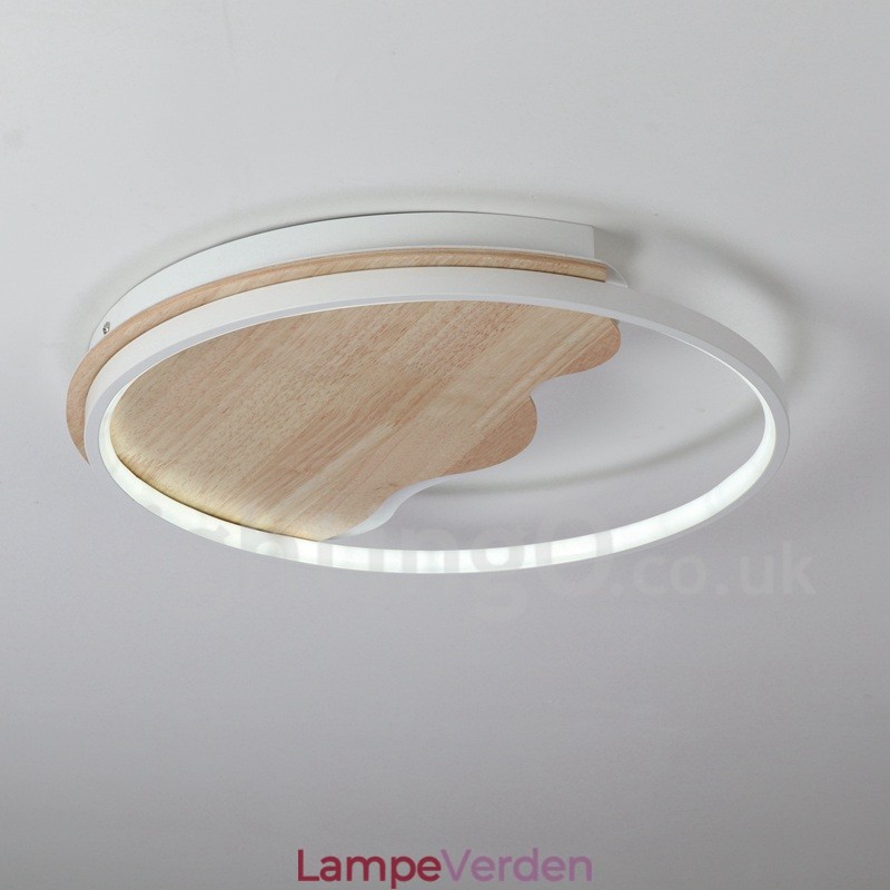 Dæmpbar hvid sky rund træloftslampe Ultratynd loftslampe kan også bruges som væglampe