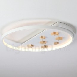 Dæmpbar hvide stjerner Rund træloftslampe Ultratynd loftslampe kan også bruges som væglampe