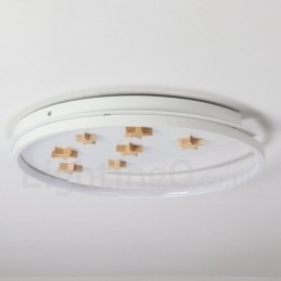 Dæmpbar hvide stjerner Rund træloftslampe Ultratynd loftslampe kan også bruges som væglampe
