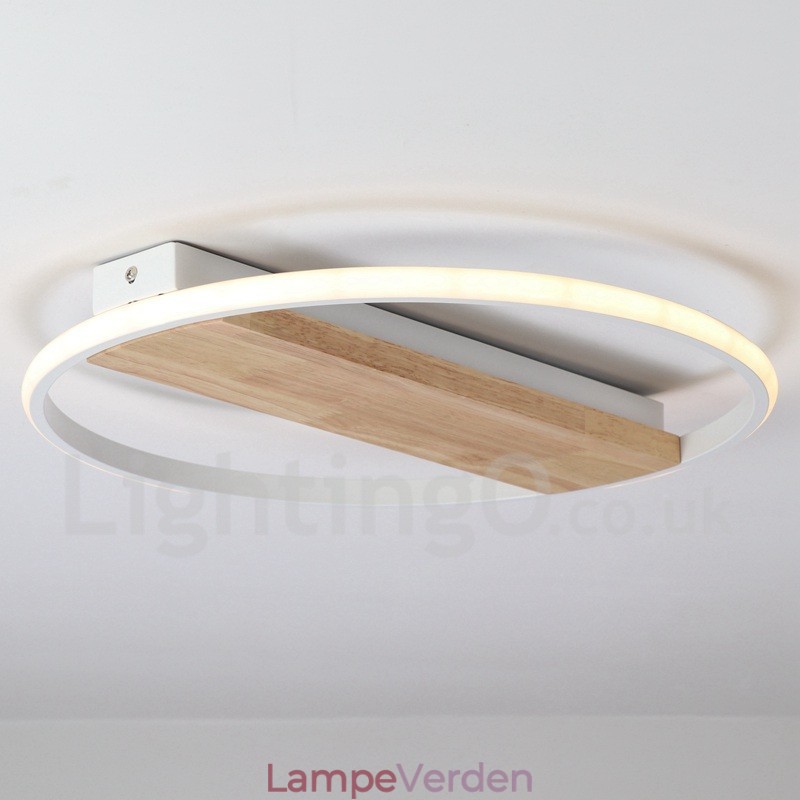 Dæmpbar hvid rund træloftslampe Ultratynd loftslampe kan også bruges som væglampe