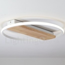 Dæmpbar hvid rund træloftslampe Ultratynd loftslampe kan også bruges som væglampe