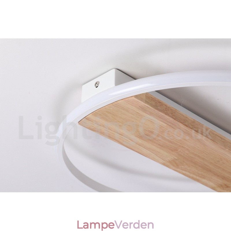 Dæmpbar hvid rund træloftslampe Ultratynd loftslampe kan også bruges som væglampe