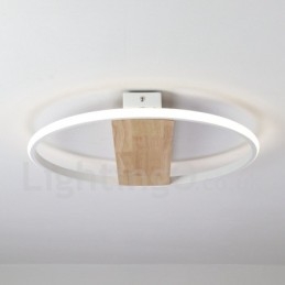 Dæmpbar hvid rund træloftslampe Ultratynd loftslampe kan også bruges som væglampe