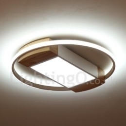 Dæmpbar hvid rund træloftslampe Ultratynd loftslampe kan også bruges som væglampe