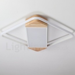 Dæmpbar hvid firkantet træloftslampe Ultratynd loftslampe kan også bruges som væglampe