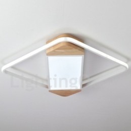 Dæmpbar hvid firkantet træloftslampe Ultratynd loftslampe kan også bruges som væglampe