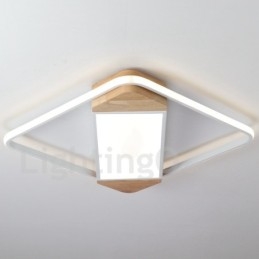 Dæmpbar hvid firkantet træloftslampe Ultratynd loftslampe kan også bruges som væglampe