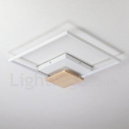 Dæmpbar hvid firkantet træloftslampe Ultratynd loftslampe kan også bruges som væglampe