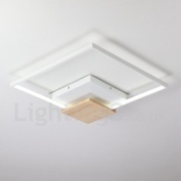 Dæmpbar hvid firkantet træloftslampe Ultratynd loftslampe kan også bruges som væglampe