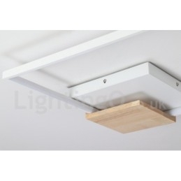 Dæmpbar hvid firkantet træloftslampe Ultratynd loftslampe kan også bruges som væglampe
