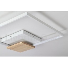 Dæmpbar hvid firkantet træloftslampe Ultratynd loftslampe kan også bruges som væglampe