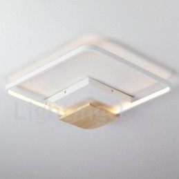 Dæmpbar hvid firkantet træloftslampe Ultratynd loftslampe kan også bruges som væglampe