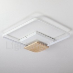Dæmpbar hvid firkantet træloftslampe Ultratynd loftslampe kan også bruges som væglampe