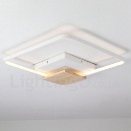 Dæmpbar hvid firkantet træloftslampe Ultratynd loftslampe kan også bruges som væglampe