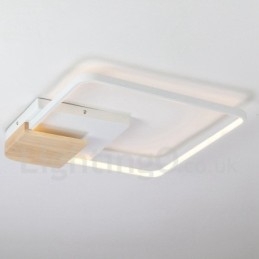 Dæmpbar hvid firkantet træloftslampe Ultratynd loftslampe kan også bruges som væglampe