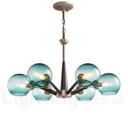 Retro Vintage Magic Bean rustik lysekrone med flere farver glasskærme