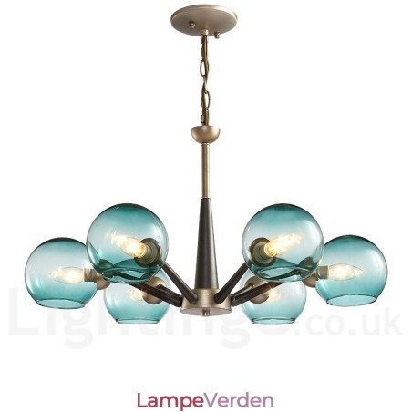 Retro Vintage Magic Bean rustik lysekrone med flere farver glasskærme Retro Vintage Magic Bean rustik lysekrone med flere farver glasskærme