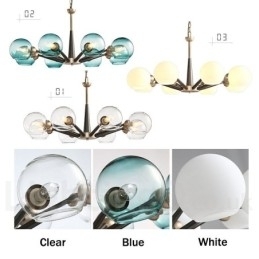 Retro Vintage Magic Bean rustik lysekrone med flere farver glasskærme