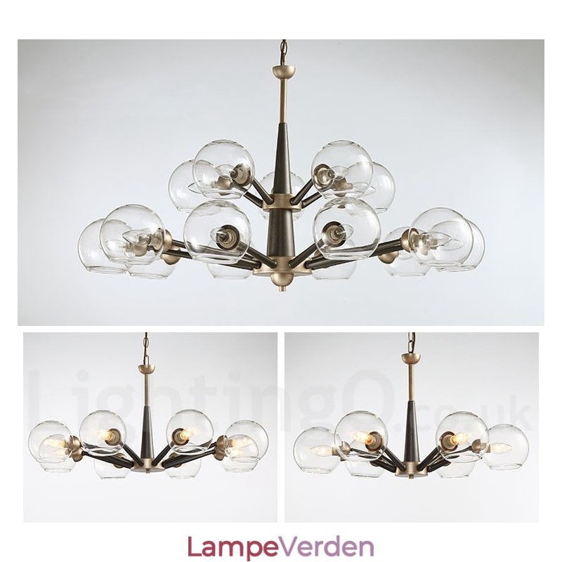 Retro Vintage Magic Bean rustik lysekrone med flere farver glasskærme