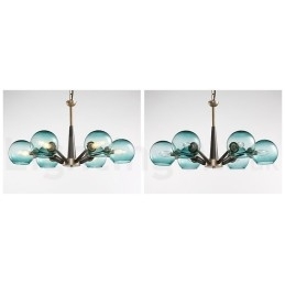 Retro Vintage Magic Bean rustik lysekrone med flere farver glasskærme