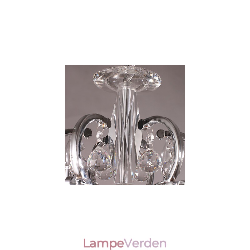 Elegant krystal lysekrone i krom