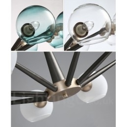 Retro Vintage Magic Bean rustik lysekrone med flere farver glasskærme