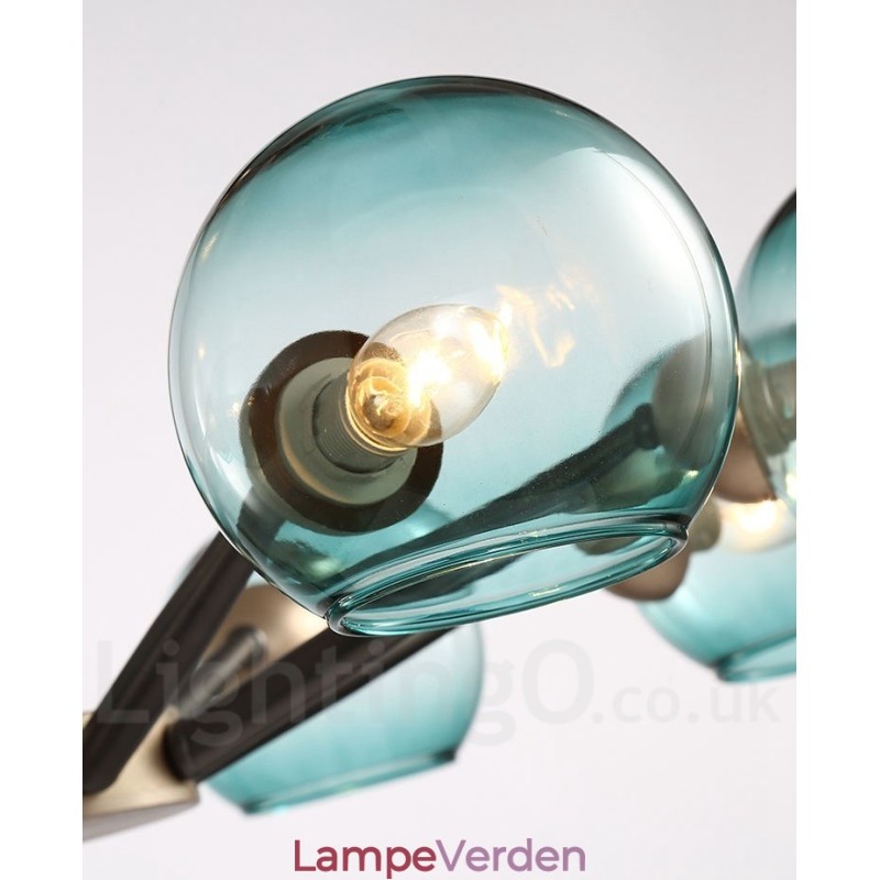 Retro Vintage Magic Bean rustik lysekrone med flere farver glasskærme