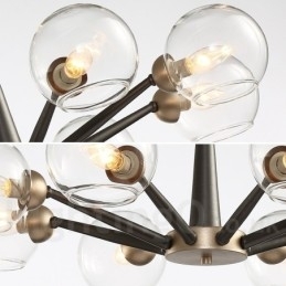 Retro Vintage Magic Bean rustik lysekrone med flere farver glasskærme