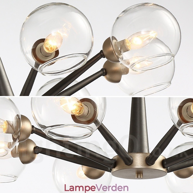 Retro Vintage Magic Bean rustik lysekrone med flere farver glasskærme