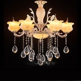 Jade Crystal Pendel lampe Candle Style lysekrone