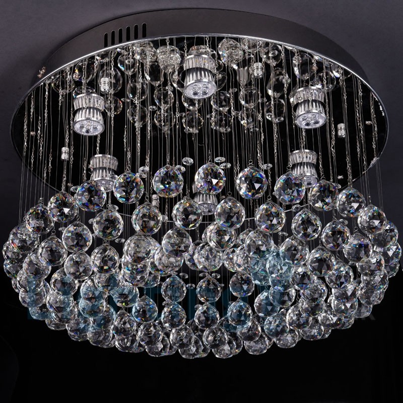 Moderne K9 Krystal Rund Flush Mount Loftslampe