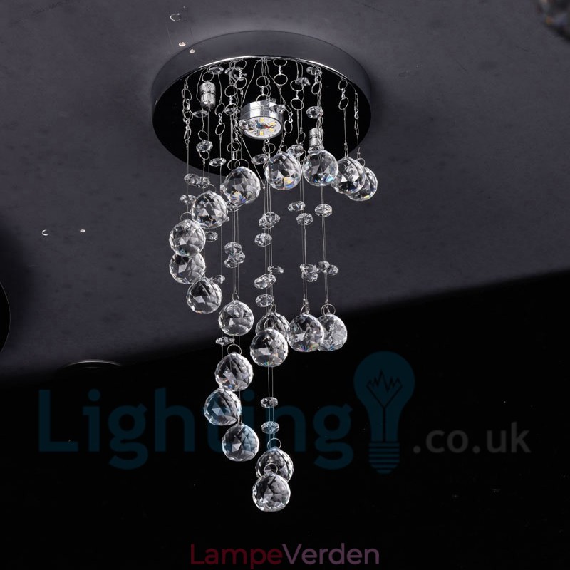 1 lys Moderne K9 Krystal Rund Flush Mount Loftslampe