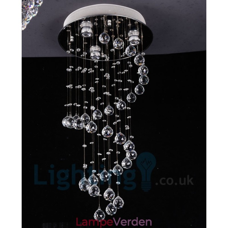 3 lys Moderne K9 Krystal Rund Flush Mount Loftslampe