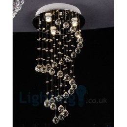 3 lys Moderne K9 Krystal Rund Flush Mount Loftslampe