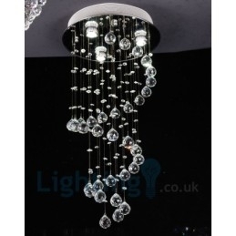 3 lys Moderne K9 Krystal Rund Flush Mount Loftslampe