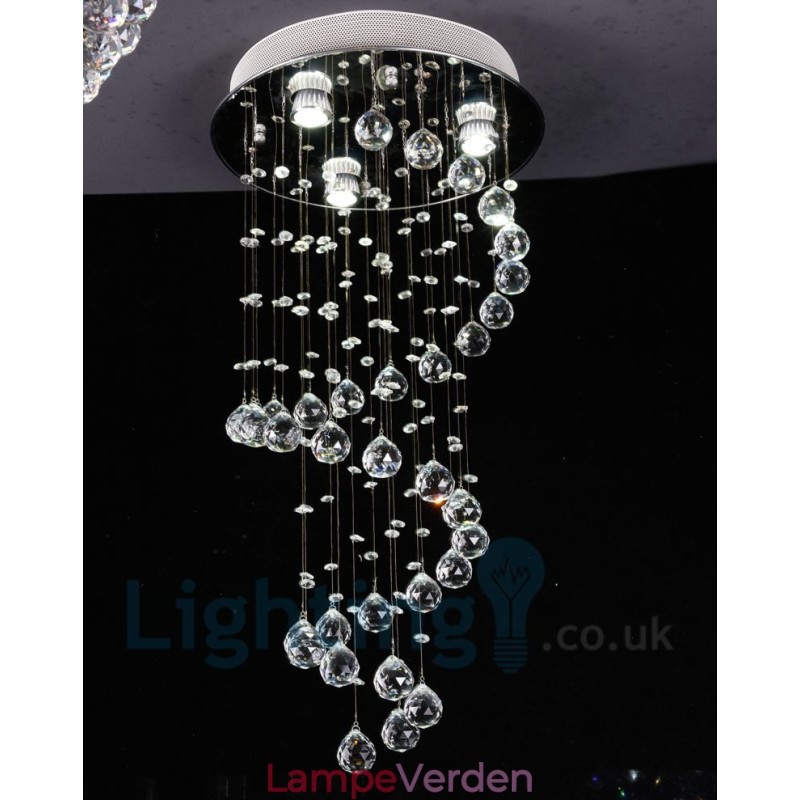 3 lys Moderne K9 Krystal Rund Flush Mount Loftslampe