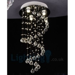 3 lys Moderne K9 Krystal Rund Flush Mount Loftslampe