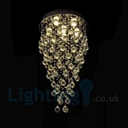 6 Lys Moderne K9 Krystal Rund Flush Mount Loftslampe