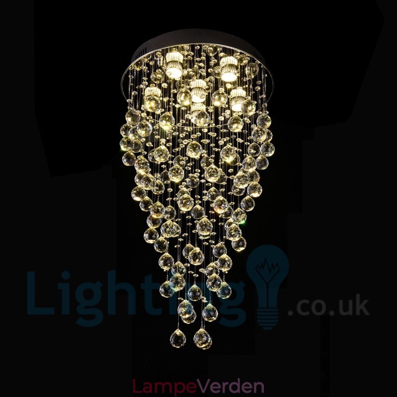 6 Lys Moderne K9 Krystal Rund Flush Mount Loftslampe