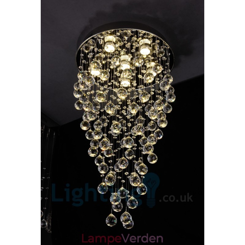 6 Lys Moderne K9 Krystal Rund Flush Mount Loftslampe